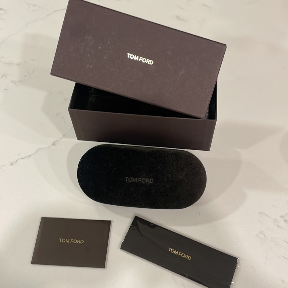 Tom Ford original box and Sunglass Case with lens cloth and Authentication card